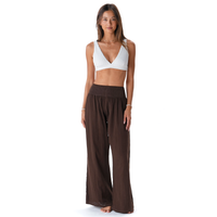 Lotus and Luna Espresso Wide Leg Cotton Pants