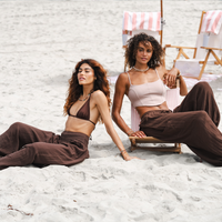 Lotus and Luna Espresso Wide Leg Cotton Pants