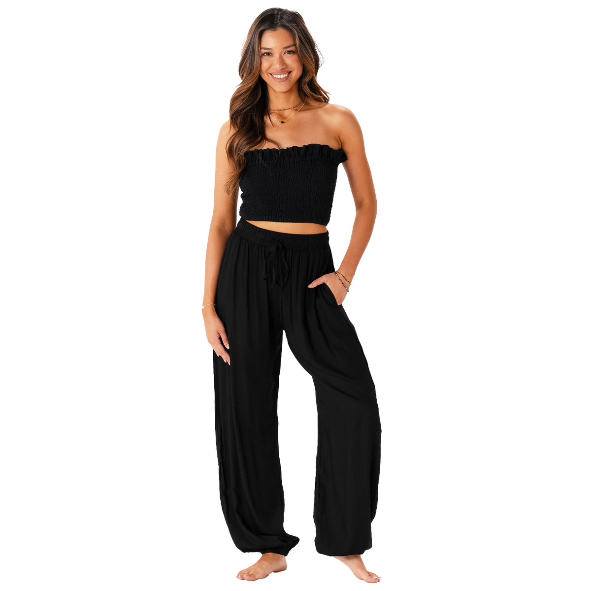 Lotus and Luna Black Jogger Harem Pants