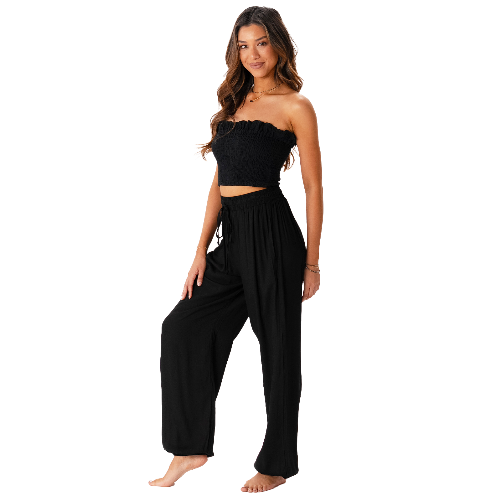 Lotus and Luna Black Jogger Harem Pants
