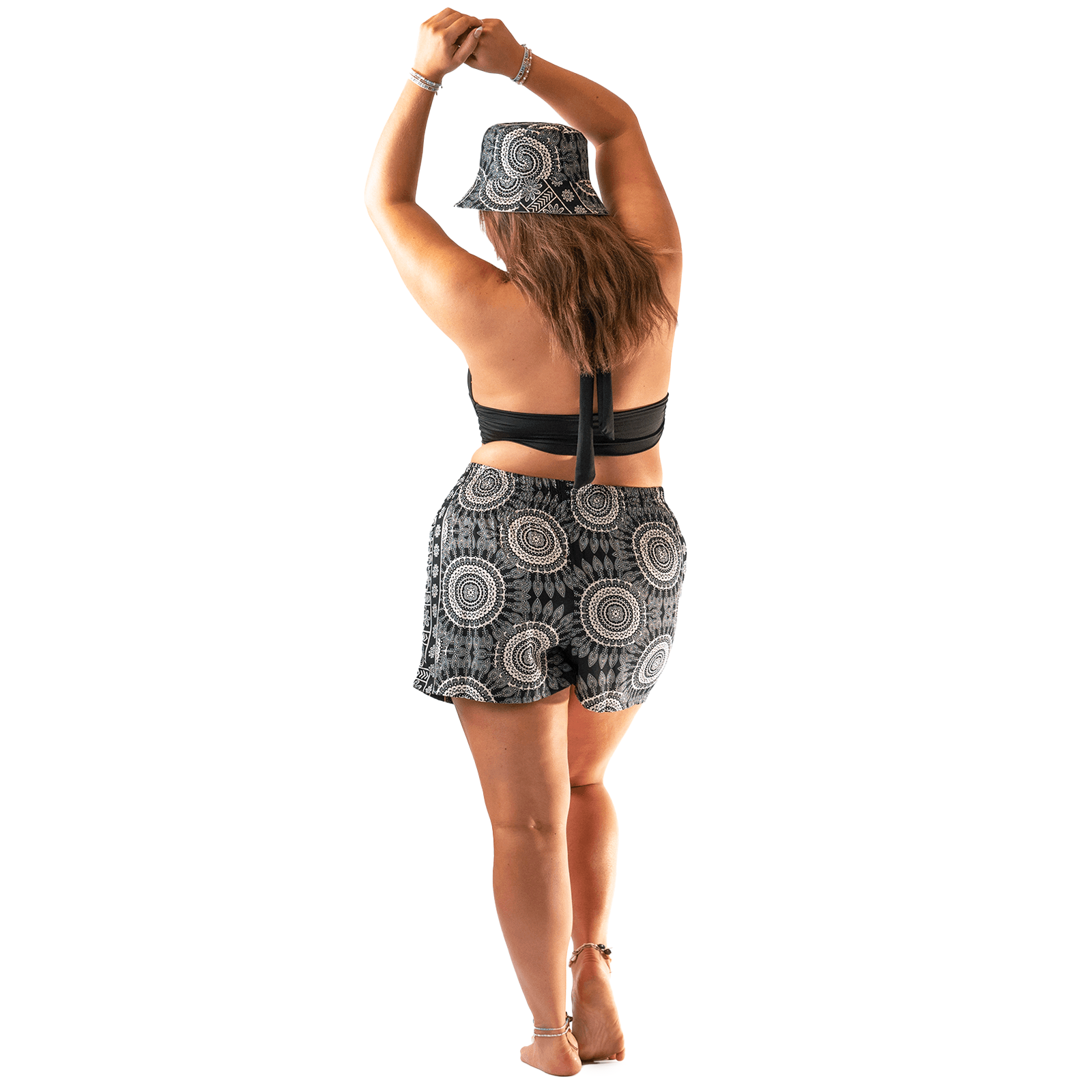 Lotus and Luna Bondi Smocked Waist Shorts