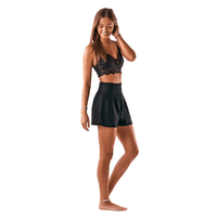 Lotus and Luna Black Cotton Shorts