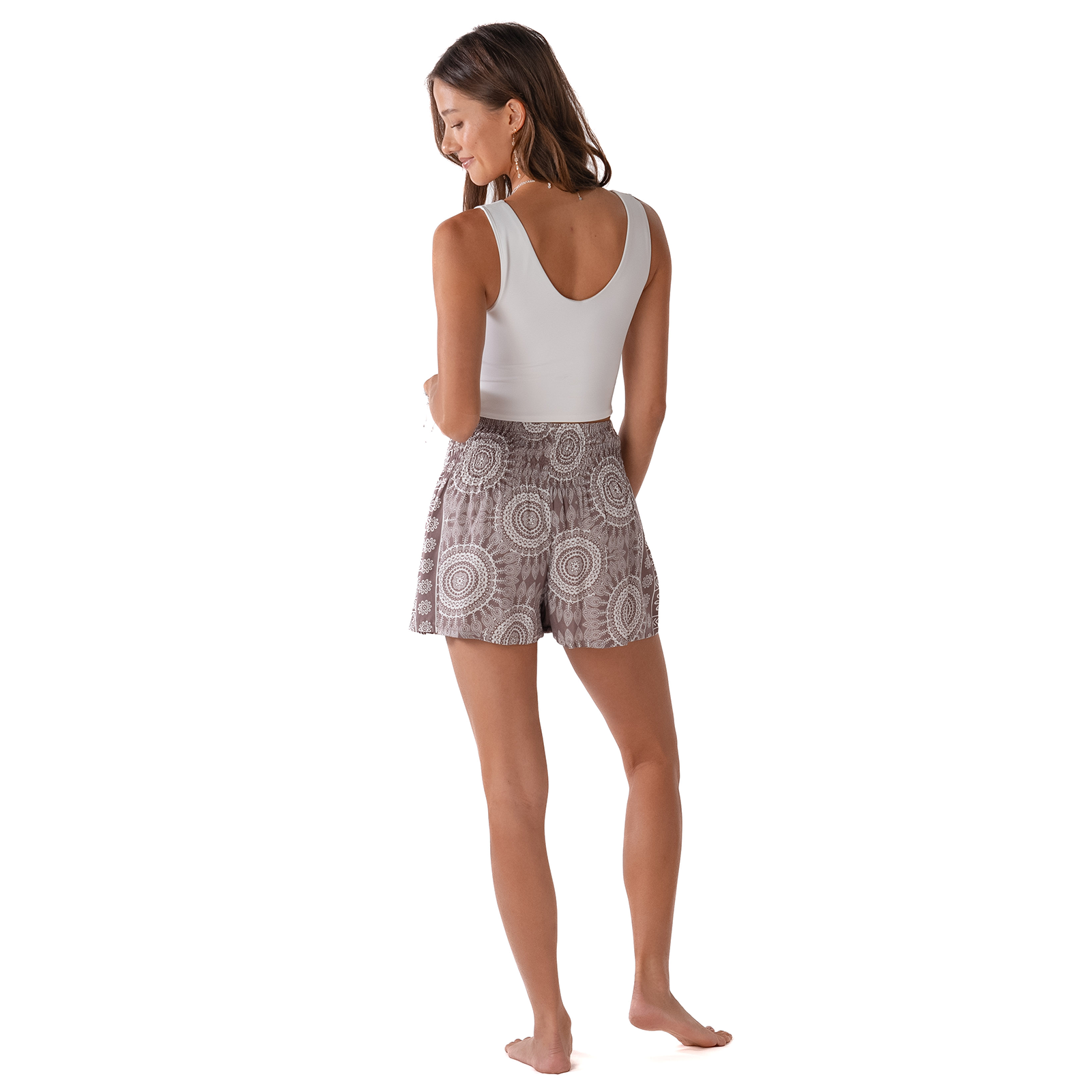 Lotus and Luna Nosara Smocked Waist Shorts