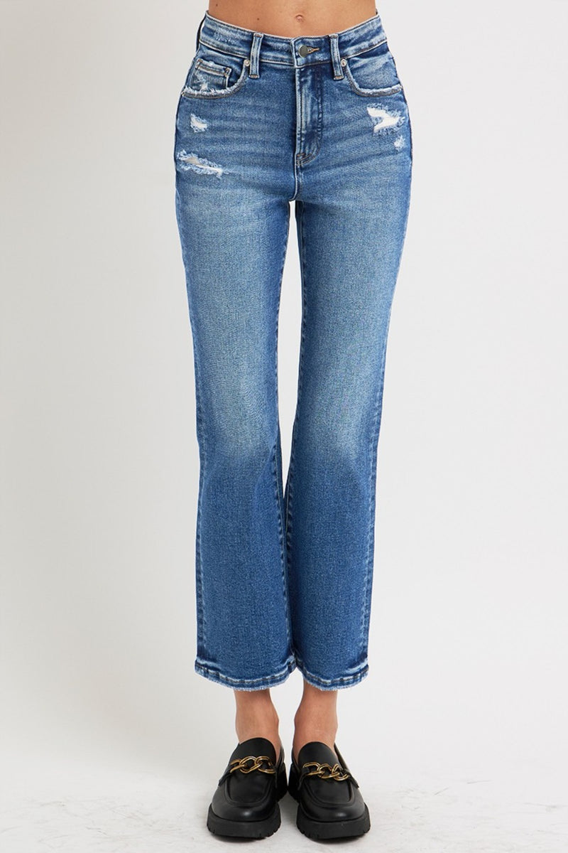 RISEN High Rise Crop Bootcut Jeans