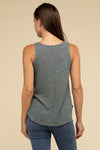 Textured V-Neck Tank Top