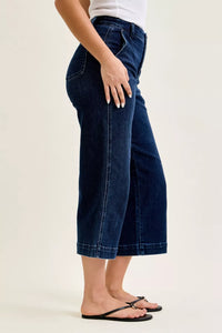 Judy Blue High Rise Cropped Wide Leg Trouser Jeans