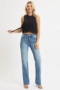 Risen High Rise Tummy Control Classic Straight Jeans