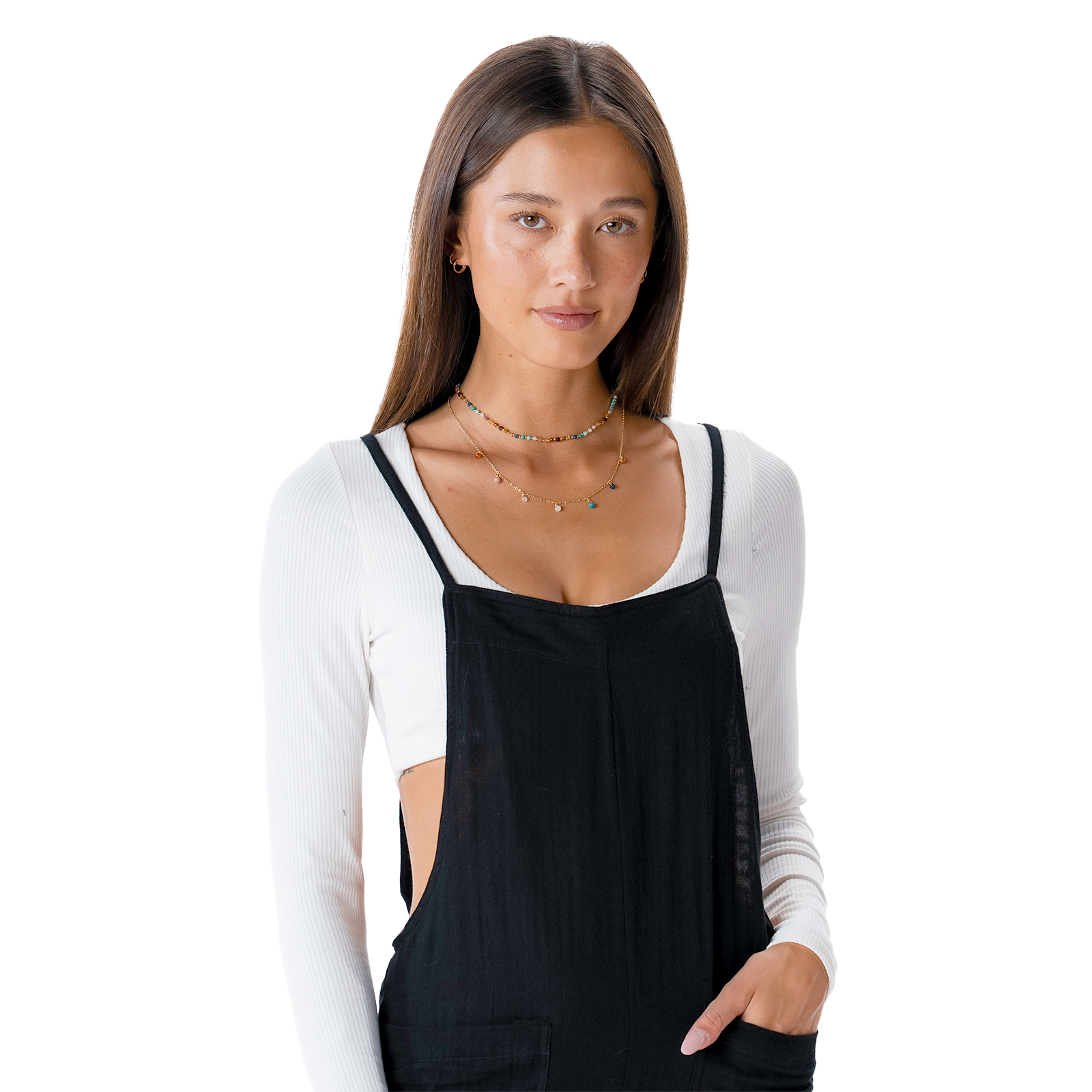 Lotus and Luna Black Boardwalk Romper