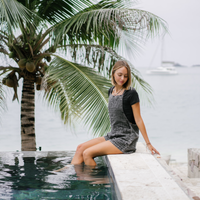 Lotus and Luna Vintage Black Boardwalk Romper