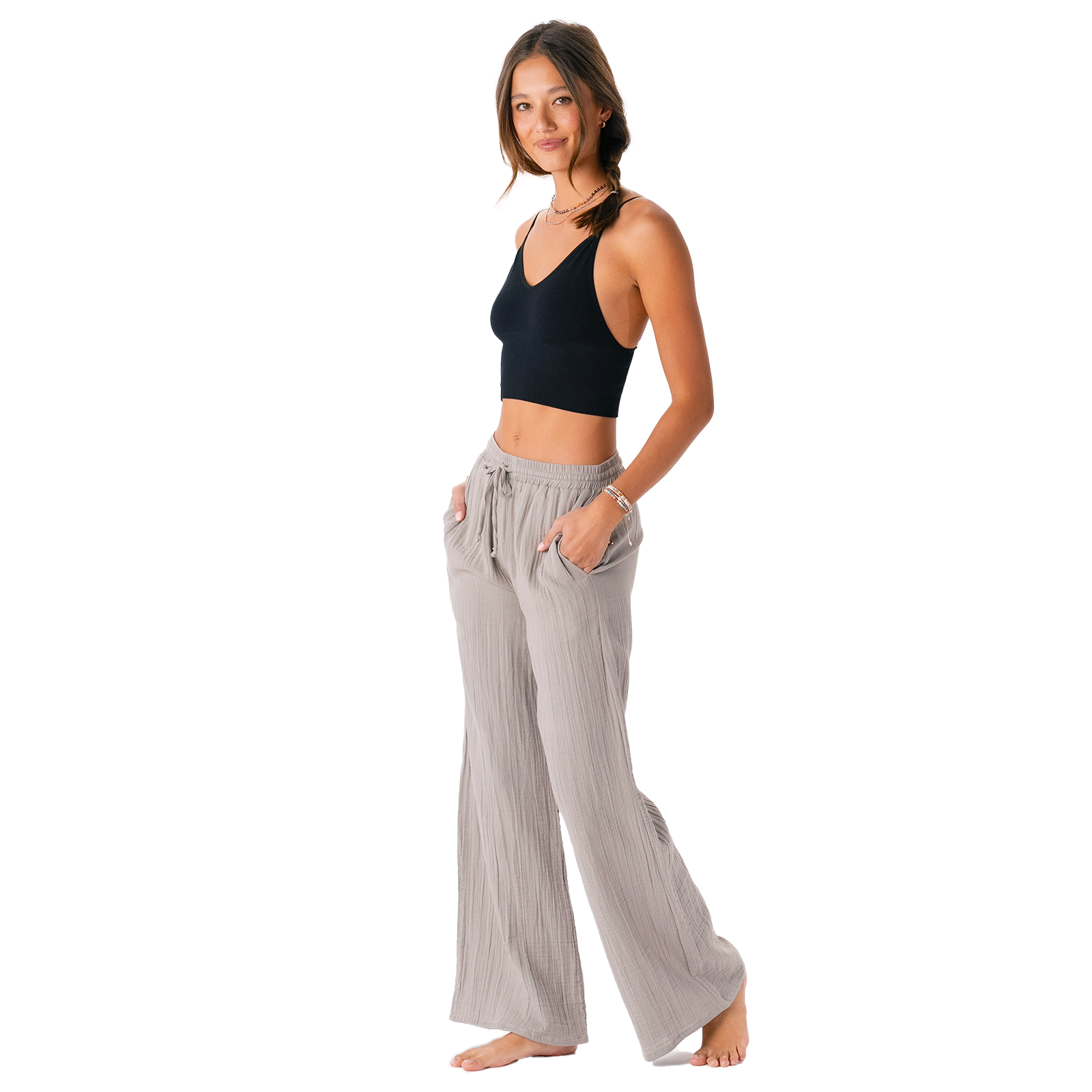 Lotus and Luna Stone Cotton Cabana Pants