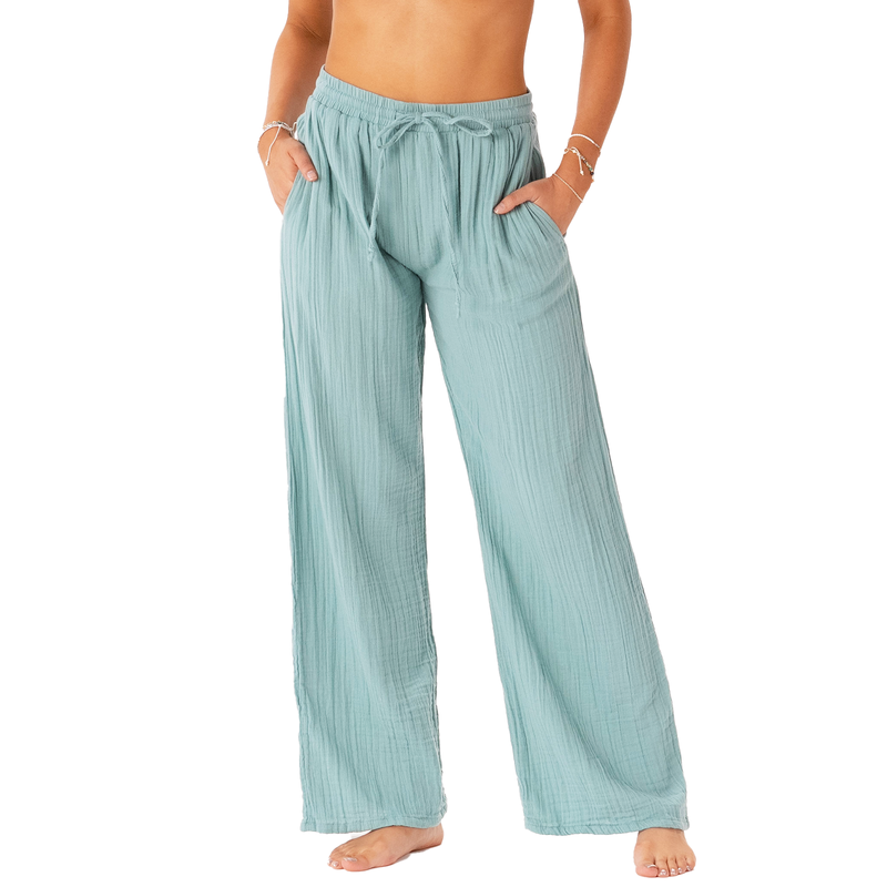 Lotus and Luna Aqua Cotton Cabana Pants
