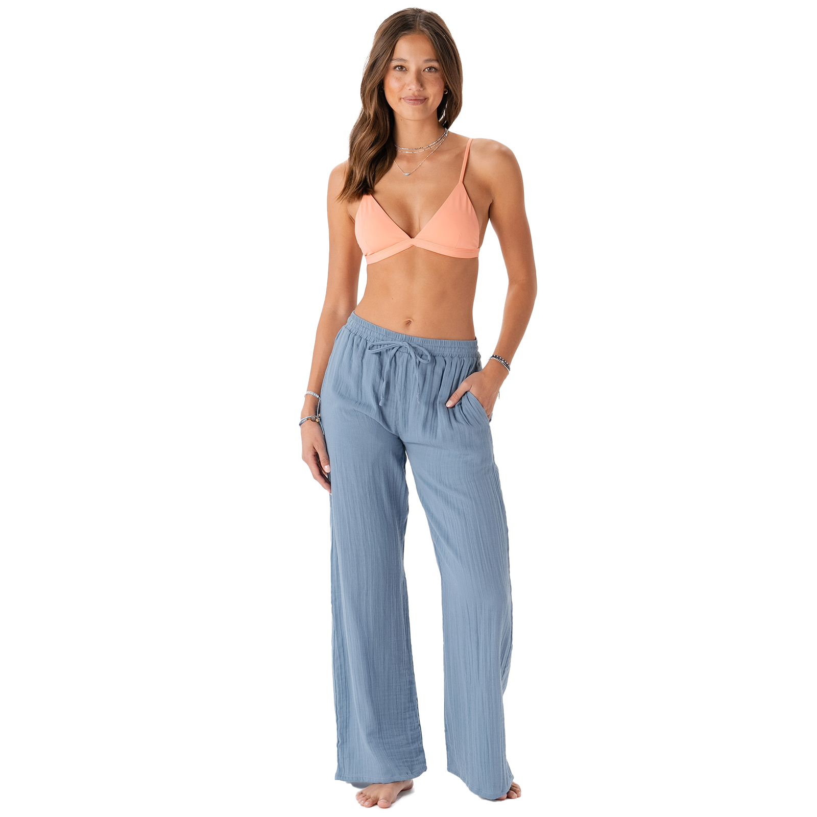 Lotus and Luna Elemental Blue Cotton Cabana Pants