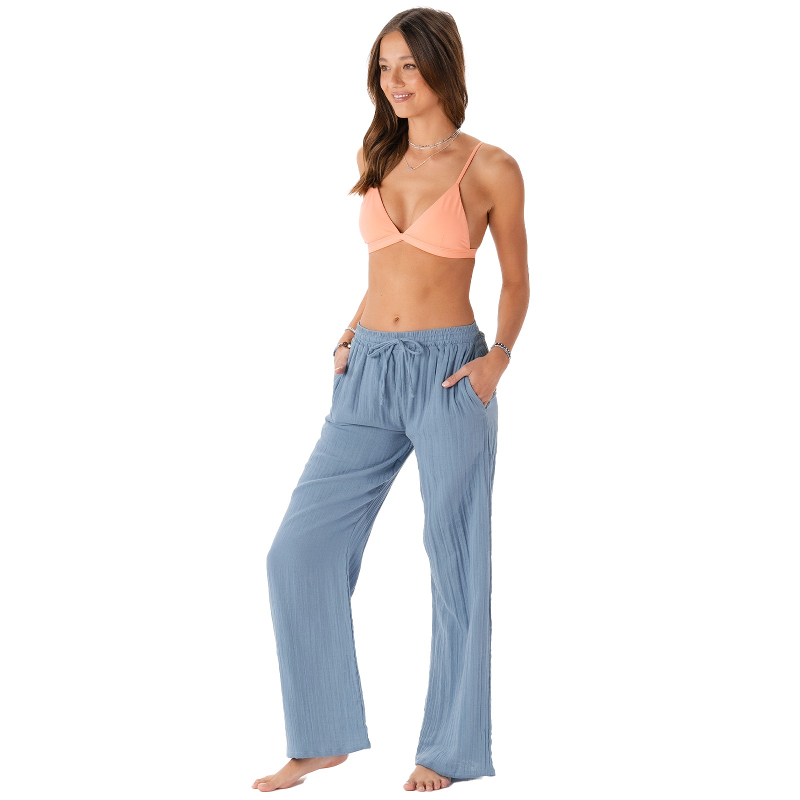 Lotus and Luna Elemental Blue Cotton Cabana Pants