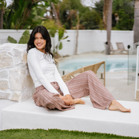 Lotus and Luna Yao Print Wide Leg Drawstring Pants