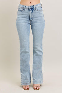 Judy Blue High Rise Vintage Wash Side Slit Bootcut Jeans