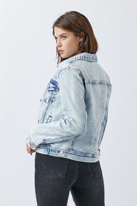 RISEN Acid Wash Soft Classic Denim Jacket