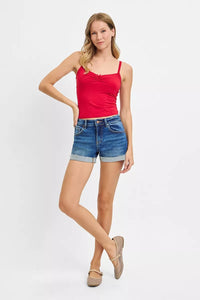 Risen Low Rise Cuffed Denim Shorts RDS6351