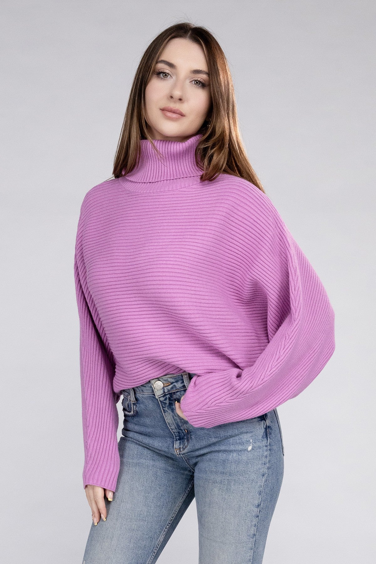 Dolman Sleeve Turtleneck Sweater 