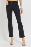 RISEN High Rise Black Denim Distressed Ankle Straight Jeans