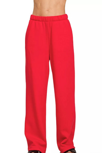 Fleece Sweatpant with Pockets in Ruby Red