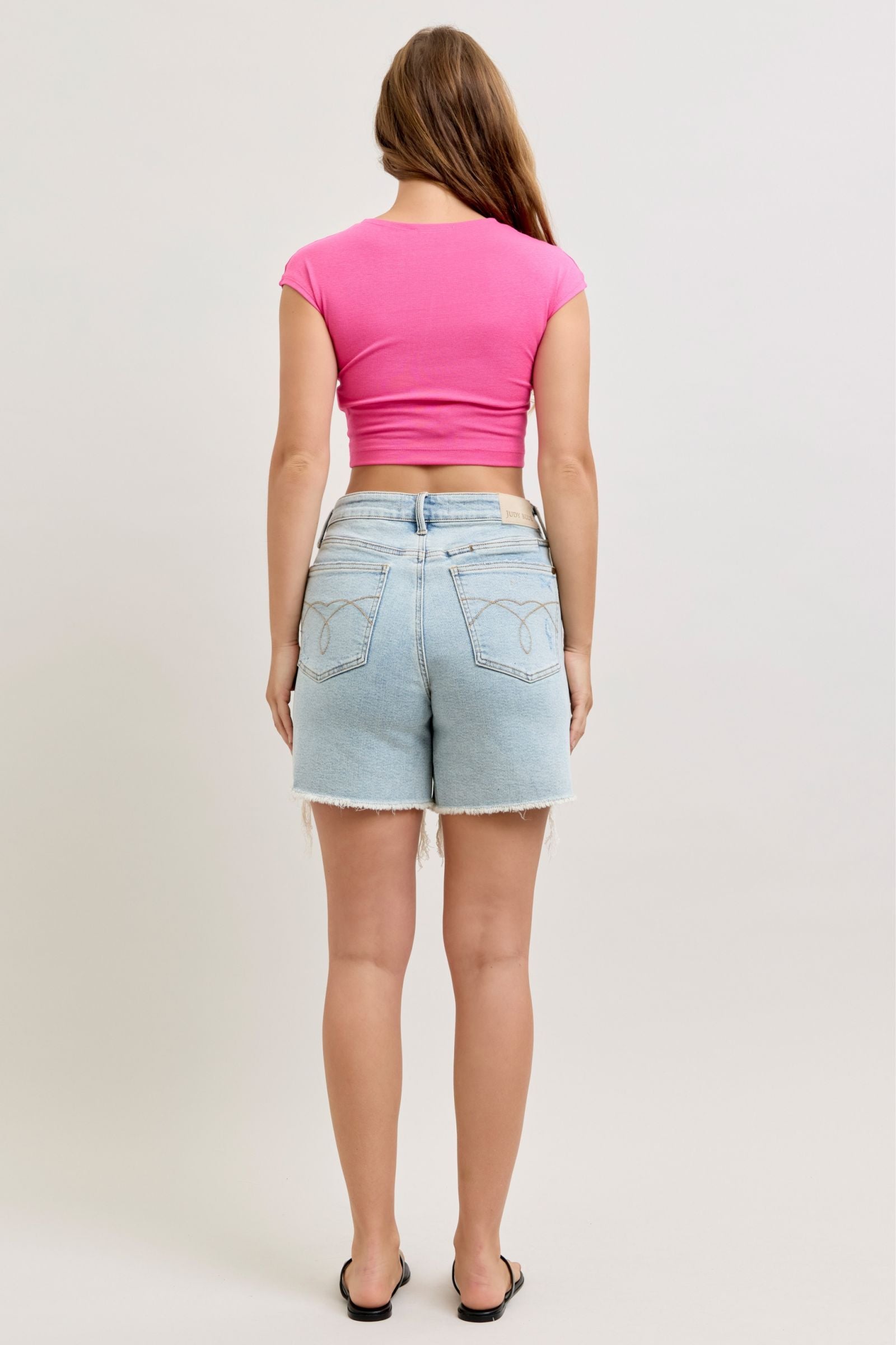 Judy Blue High Rise Rigid Magic Dad Shorts