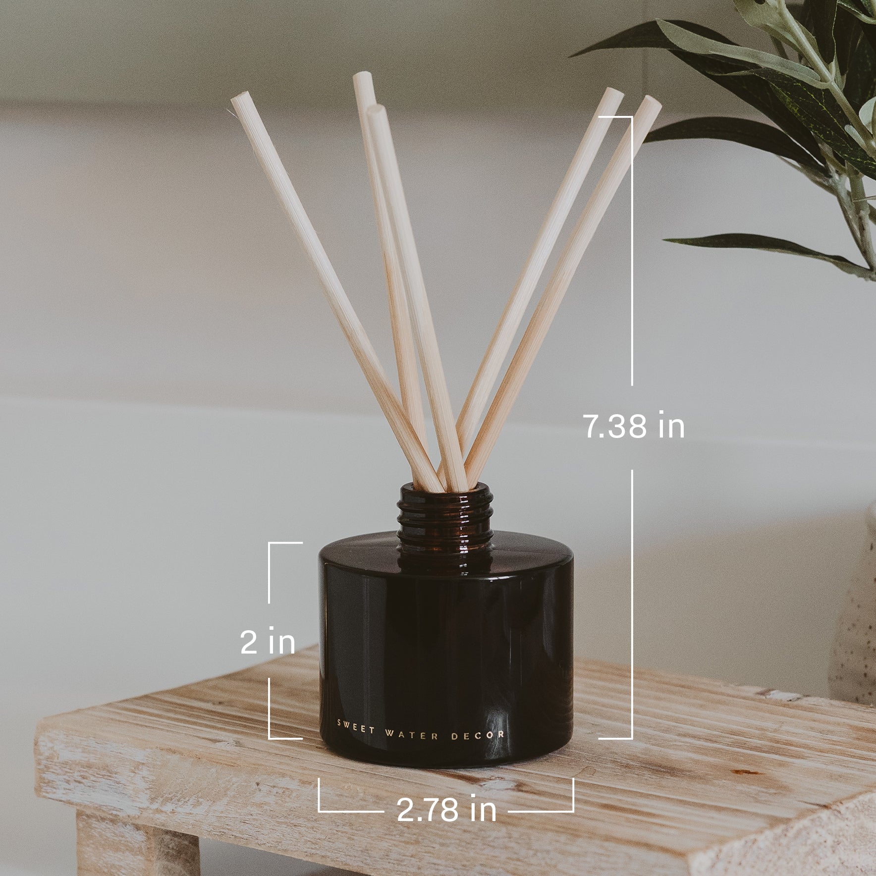 Sweet Water Decor Hello Fall Amber Tinted Glass Jar Reed Diffuser