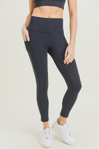 Essential High Waist Pocket Leggings - Black