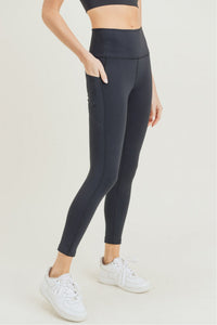 Essential High Waist Pocket Leggings - Black