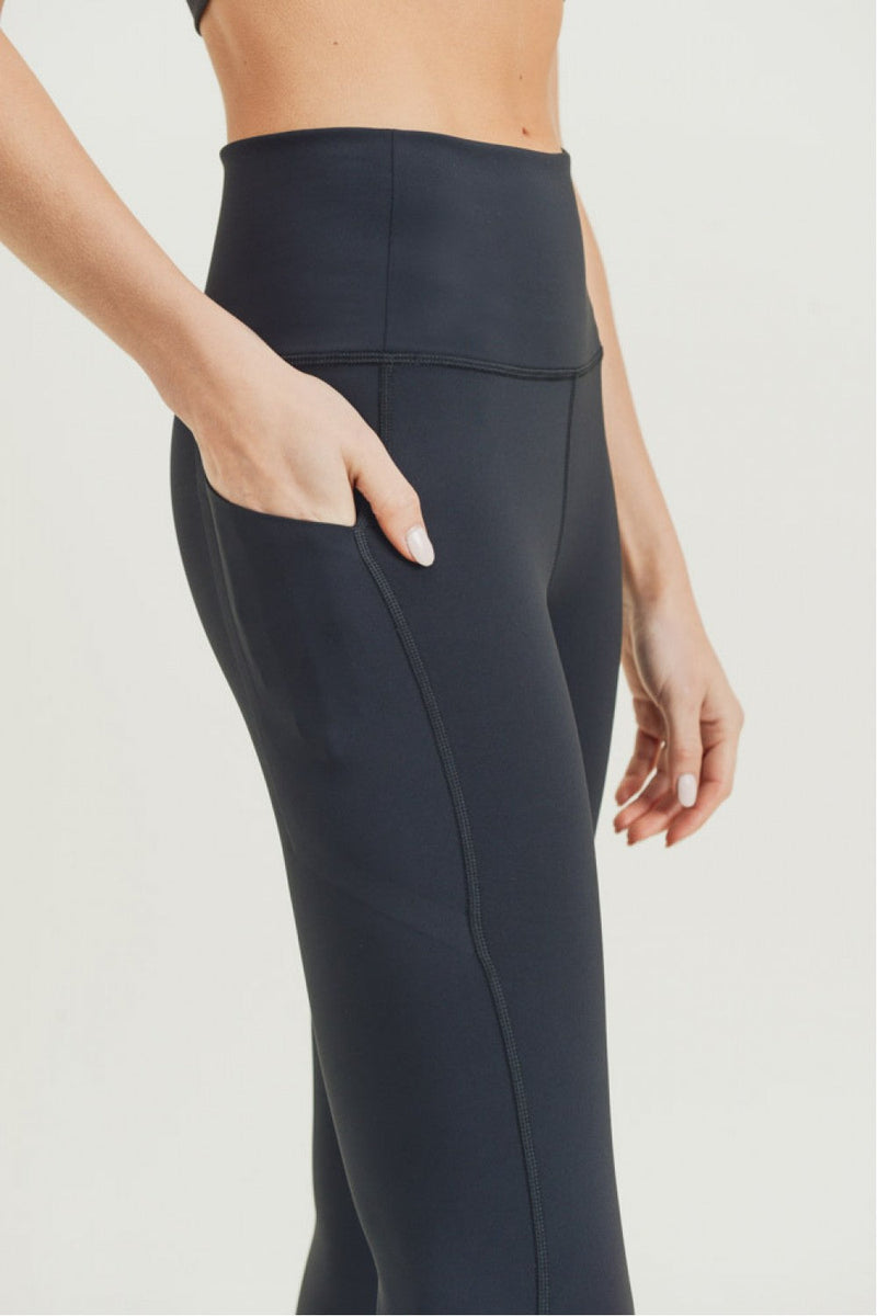 Essential High Waist Pocket Leggings - Black