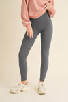 Yelete Active Fleece Lined High Waisted Charcoal Leggings