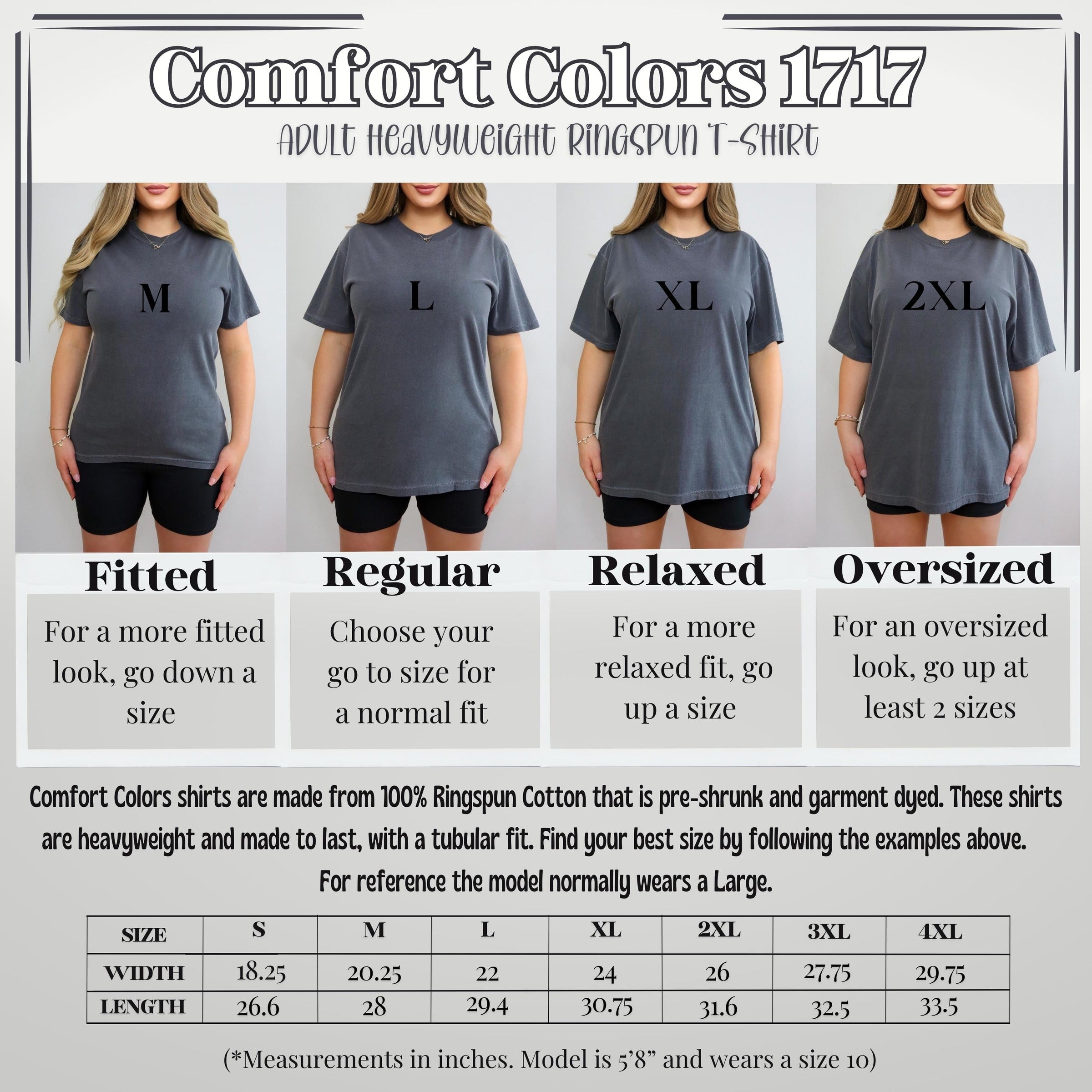 Comfort Colors Size Chart