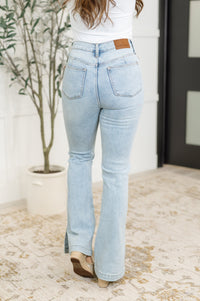 Judy Blue High Rise Vintage Wash Side Slit Bootcut Jeans