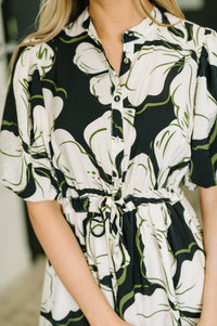 Gigio Floral Puff Sleeve Midi Dress