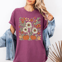 Autumn Botanical Harvest Comfort Colors Graphic Tee