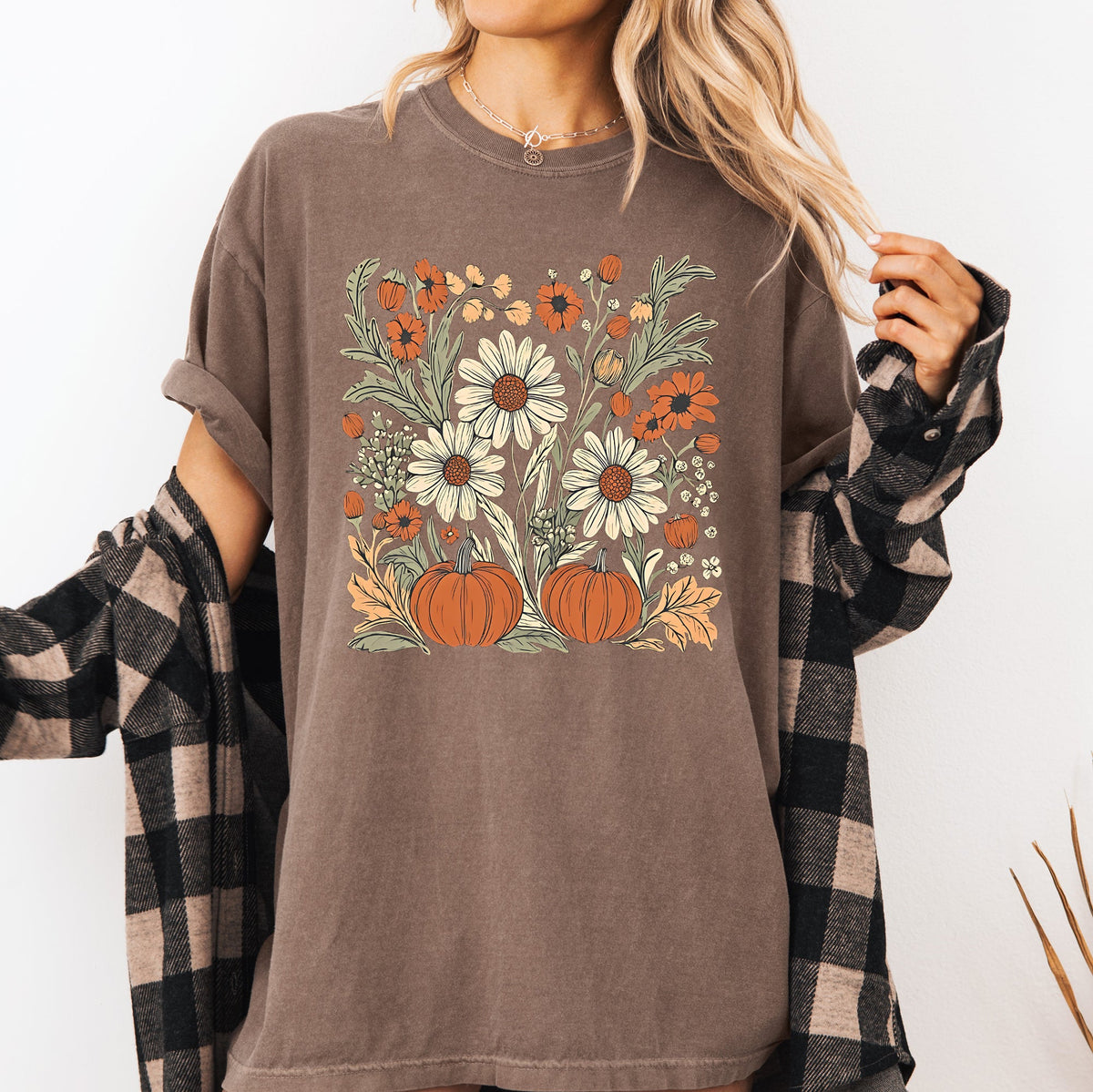 Autumn Botanical Harvest Comfort Colors Graphic Tee