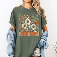 Autumn Botanical Harvest Comfort Colors Graphic Tee