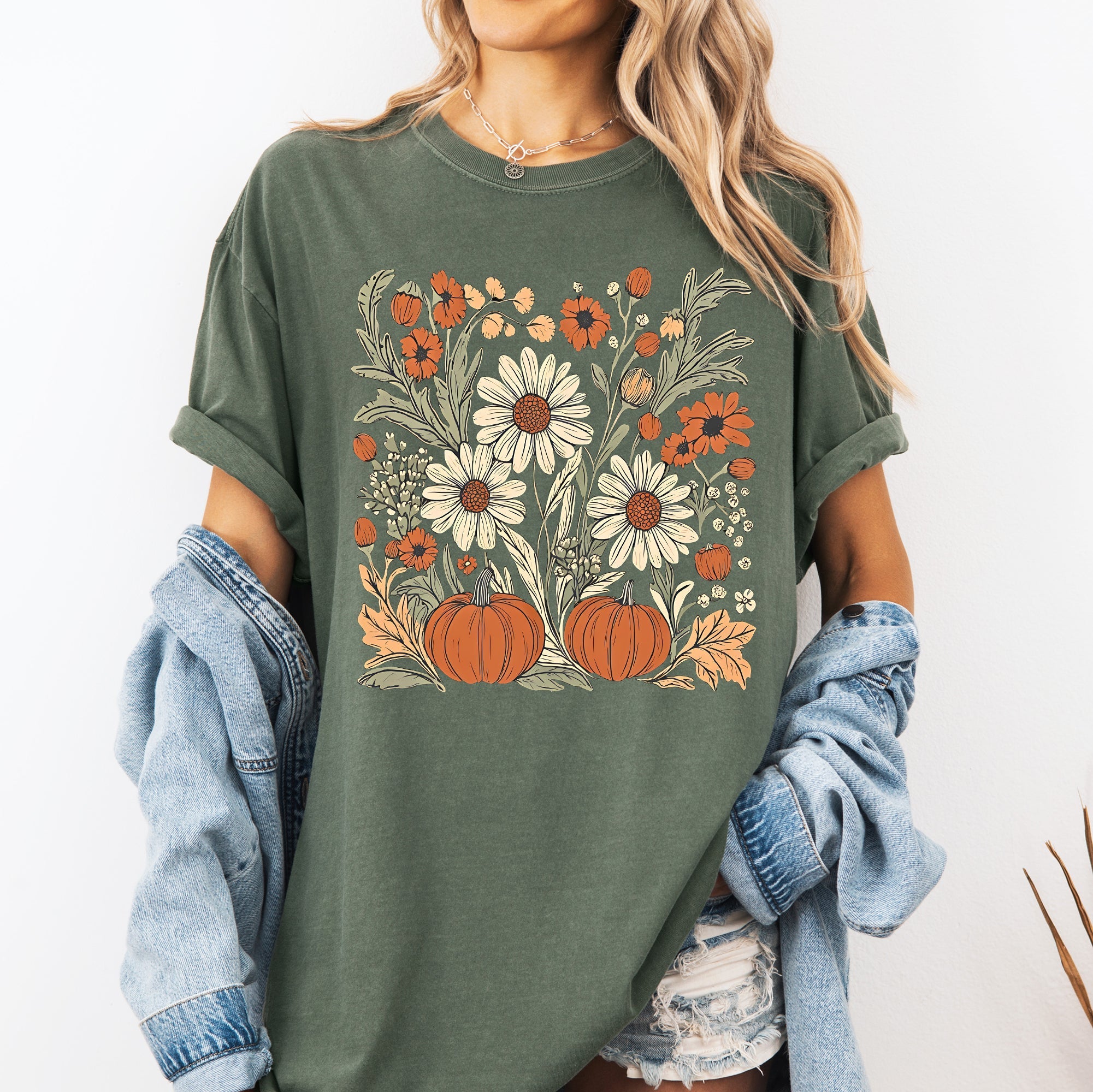 Autumn Botanical Harvest Comfort Colors Graphic Tee