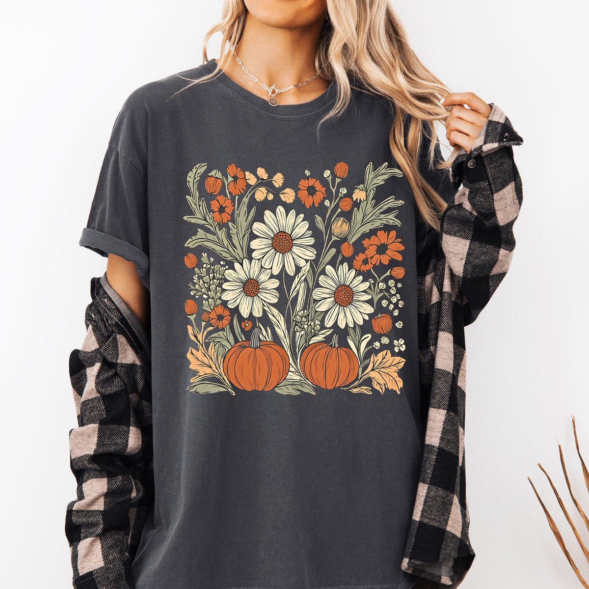 Autumn Botanical Harvest Comfort Colors Graphic Tee