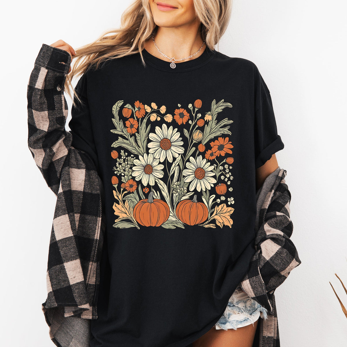 Autumn Botanical Harvest Comfort Colors Graphic Tee