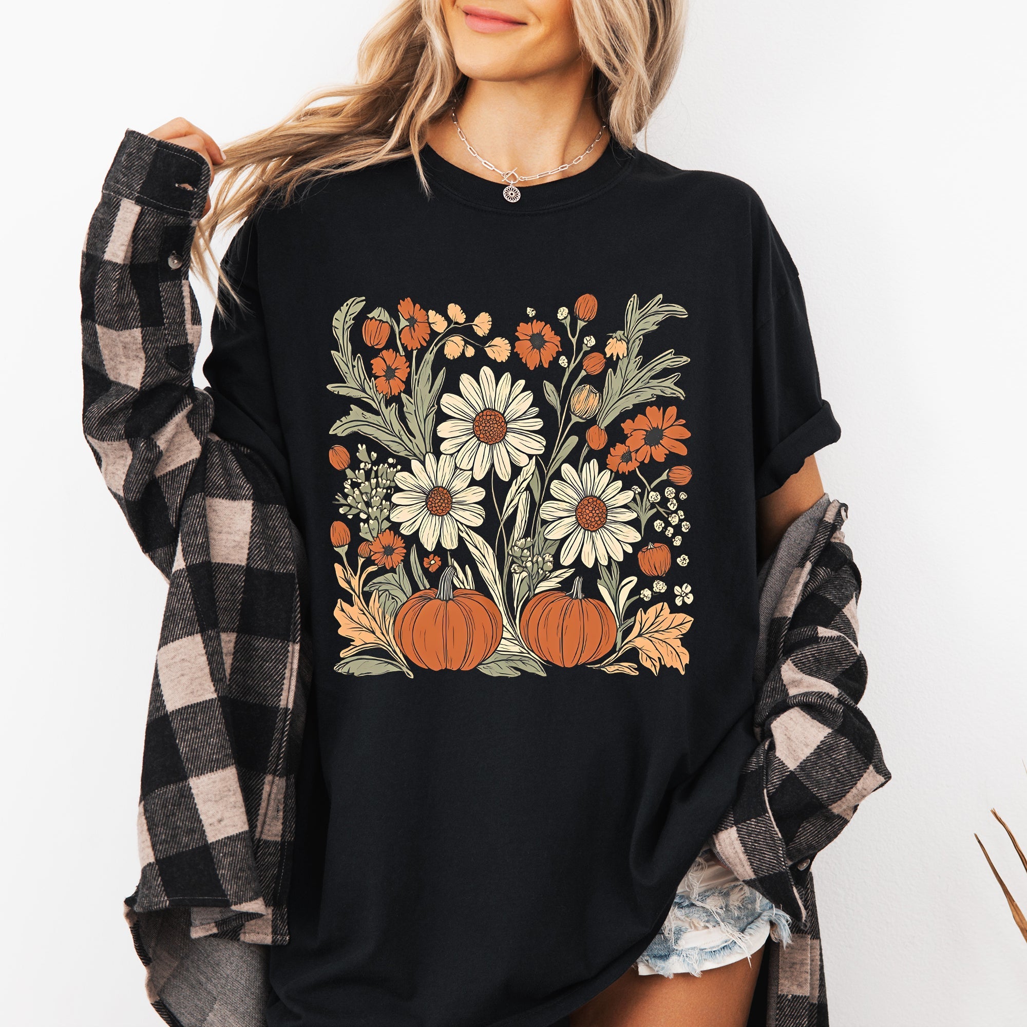 Autumn Botanical Harvest Comfort Colors Graphic Tee