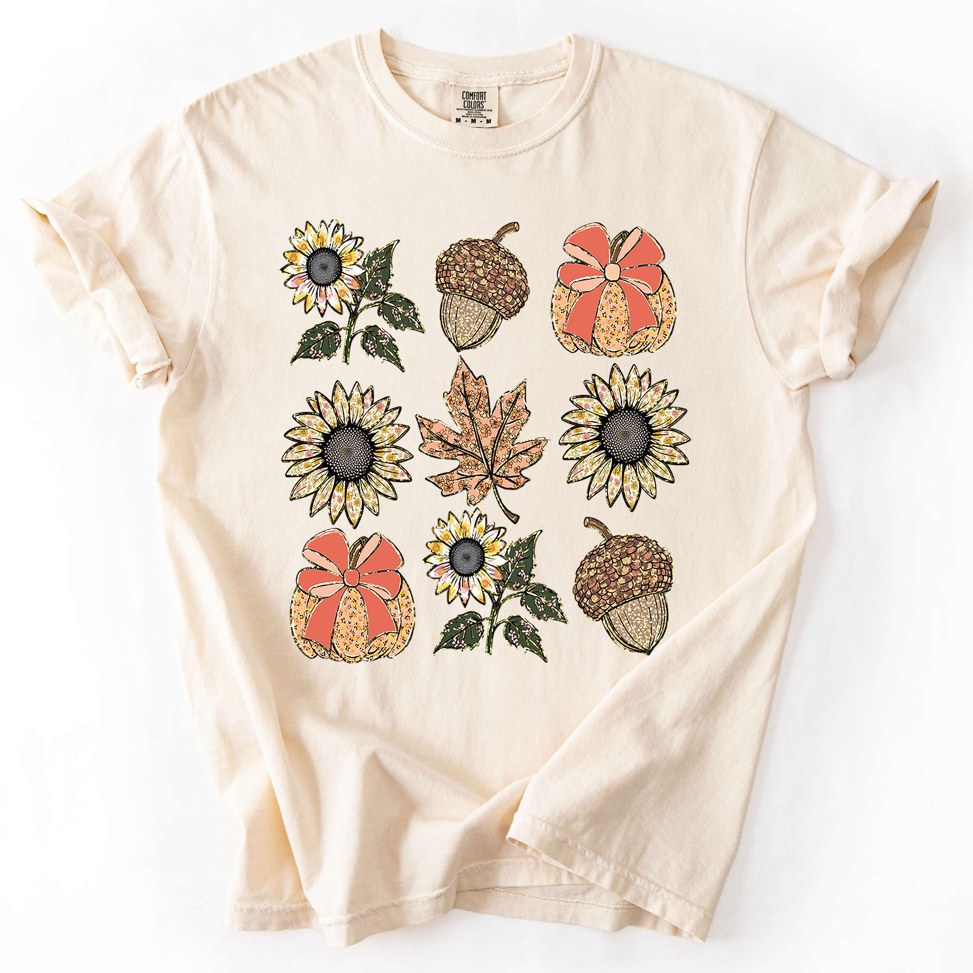 Autumn Sunflowers Comfort Colors Graphic T-Shirt Ivory