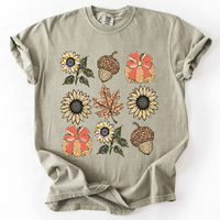 Autumn Sunflowers Comfort Colors Graphic T-Shirt Sandstone