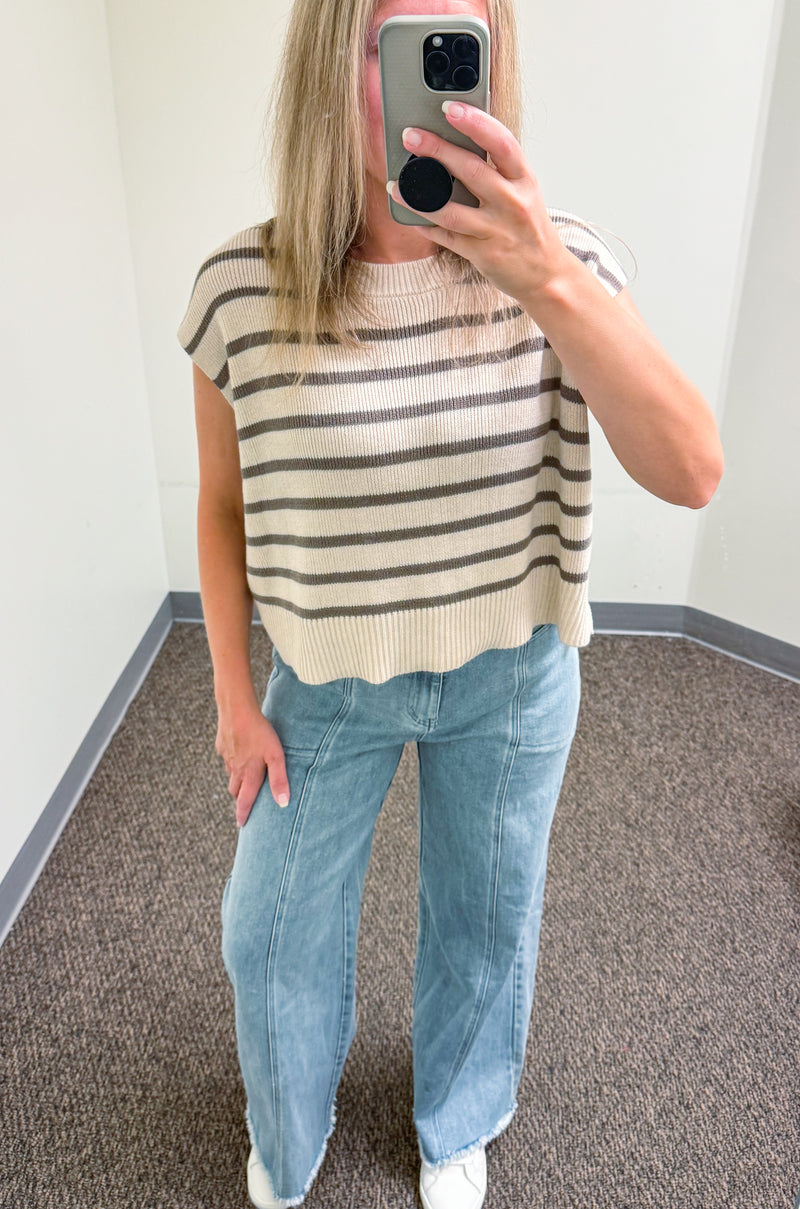 Kelsey Striped Sweater Knit Top