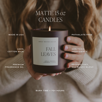 Sweet Water Decor Fall Leaves Soy Candle - Brown Matte Jar - 15 oz