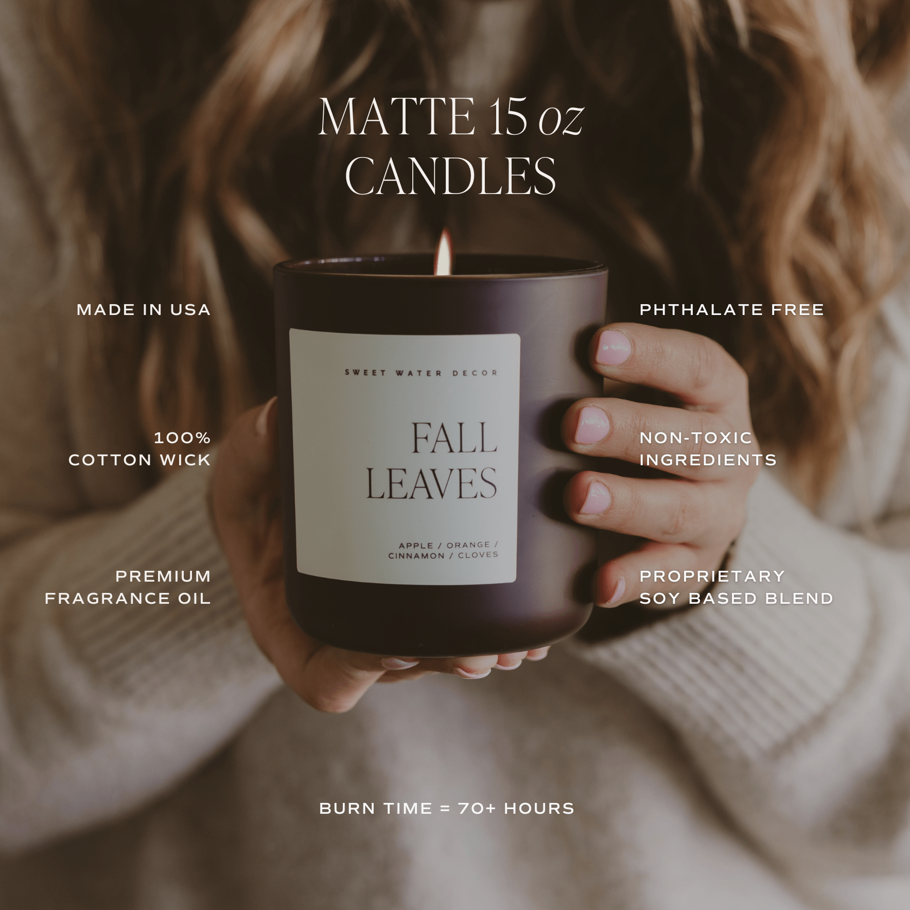 Sweet Water Decor Hello Fall Soy Candle - Brown Matte Jar - 15 oz