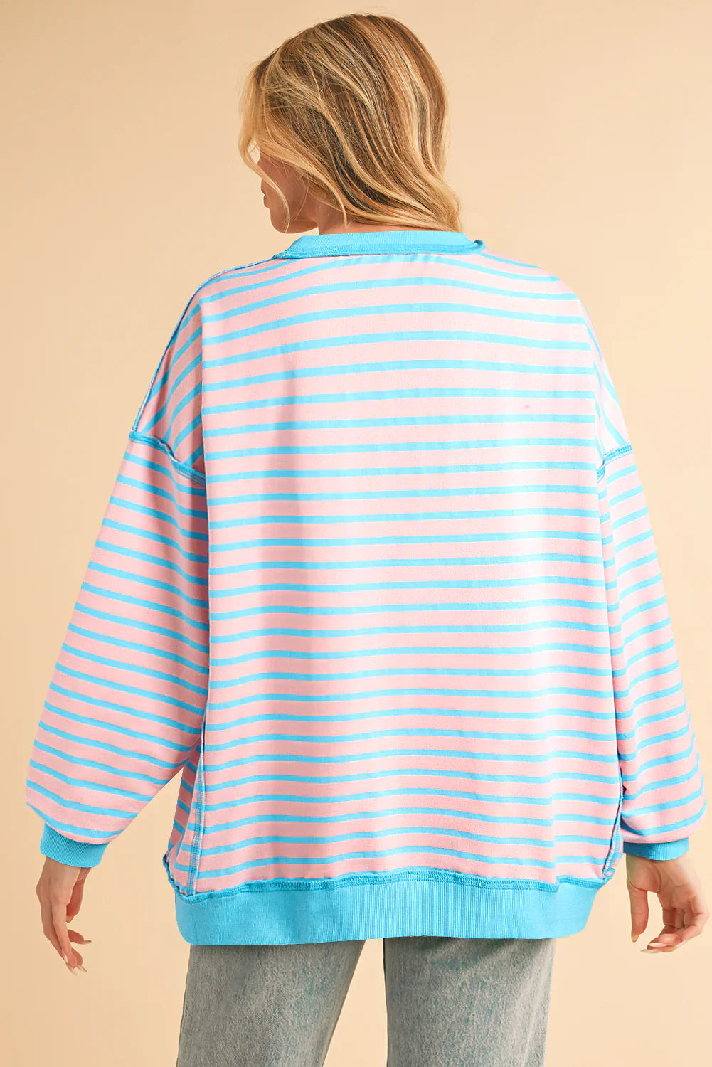 Cotton Candy Drop Shoulder Long Sleeve Top