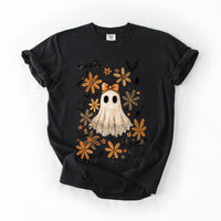 Enchanting Ghost with Bows Comfort Colors Graphic T-Shirt black