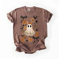 Enchanting Ghost with Bows Comfort Colors Graphic T-Shirt brown