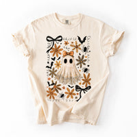 Enchanting Ghost with Bows Comfort Colors Graphic T-Shirt in ivory