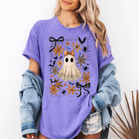 Enchanting Ghost with Bows Comfort Colors Graphic T-Shirt purple